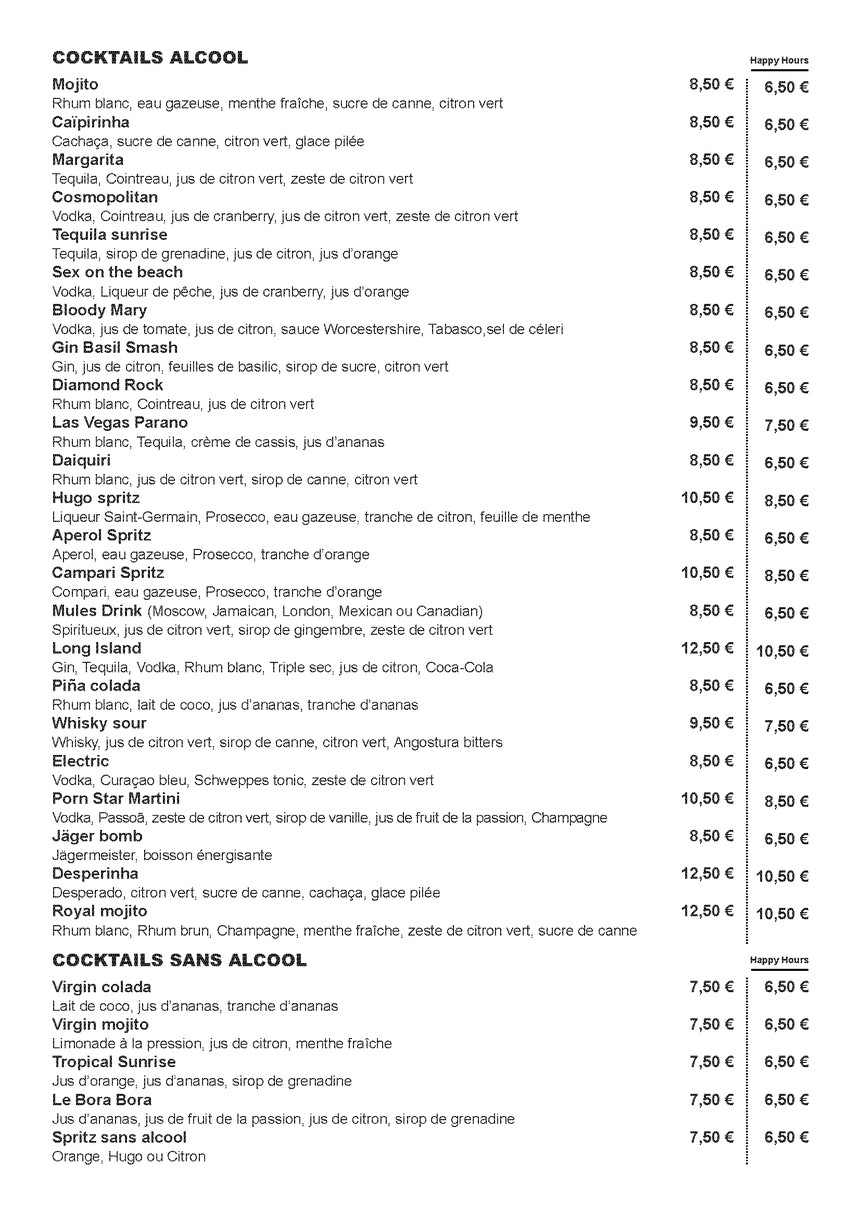 La Fabrique menu 5