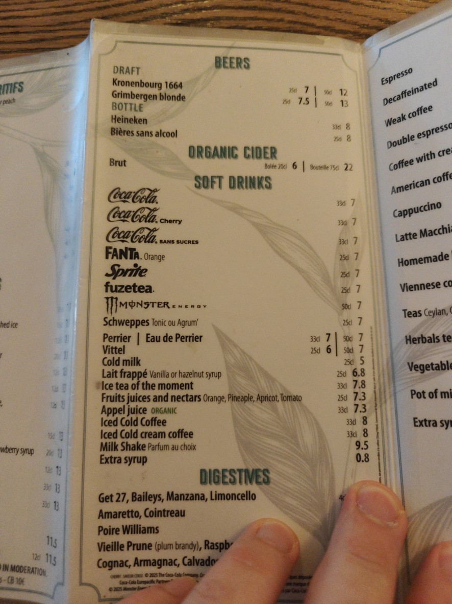 Le Paris Orsay menu 3
