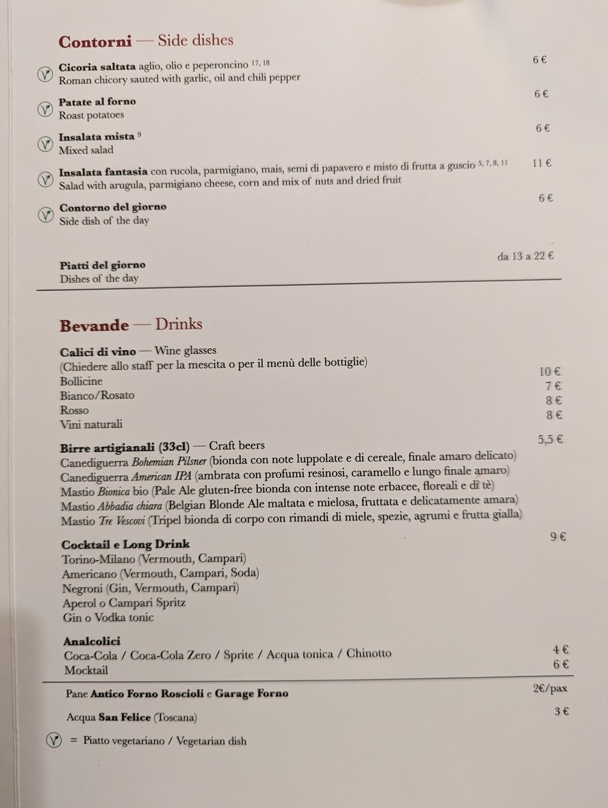 Armando al Pantheon menu 4