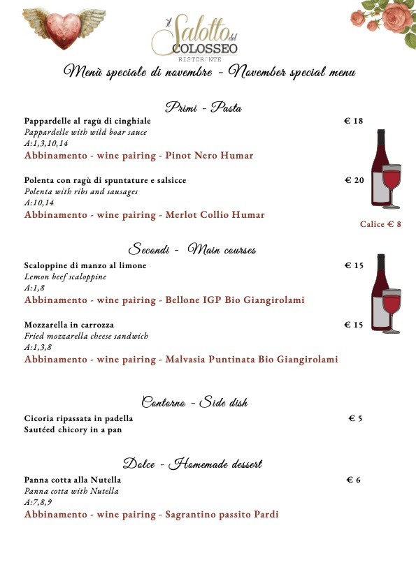 Il Salotto del Colosseo menu 1