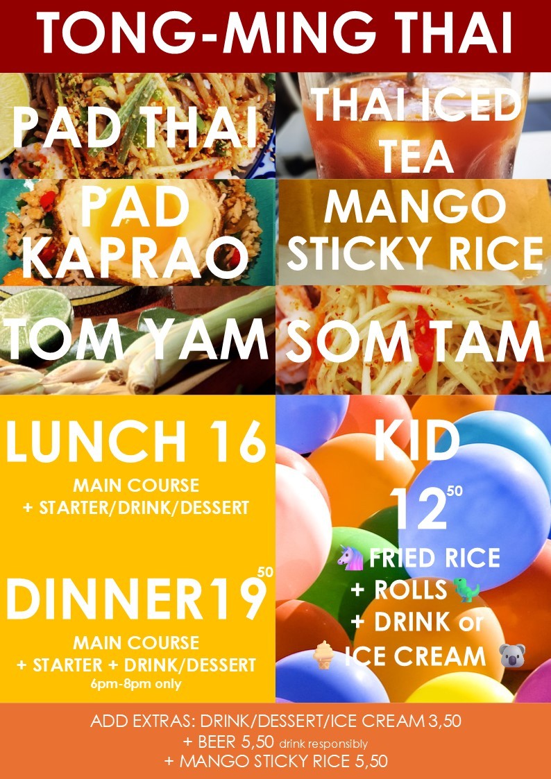 Tong-Ming Thaï menu 2