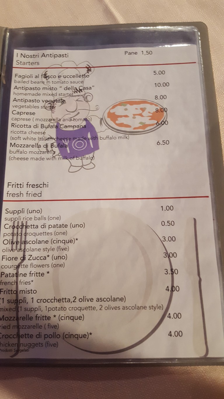 Il Vignola menu 1