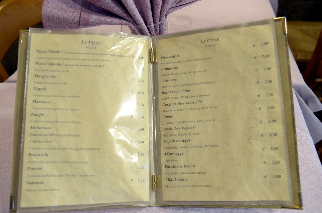 Il Vignola menu 2