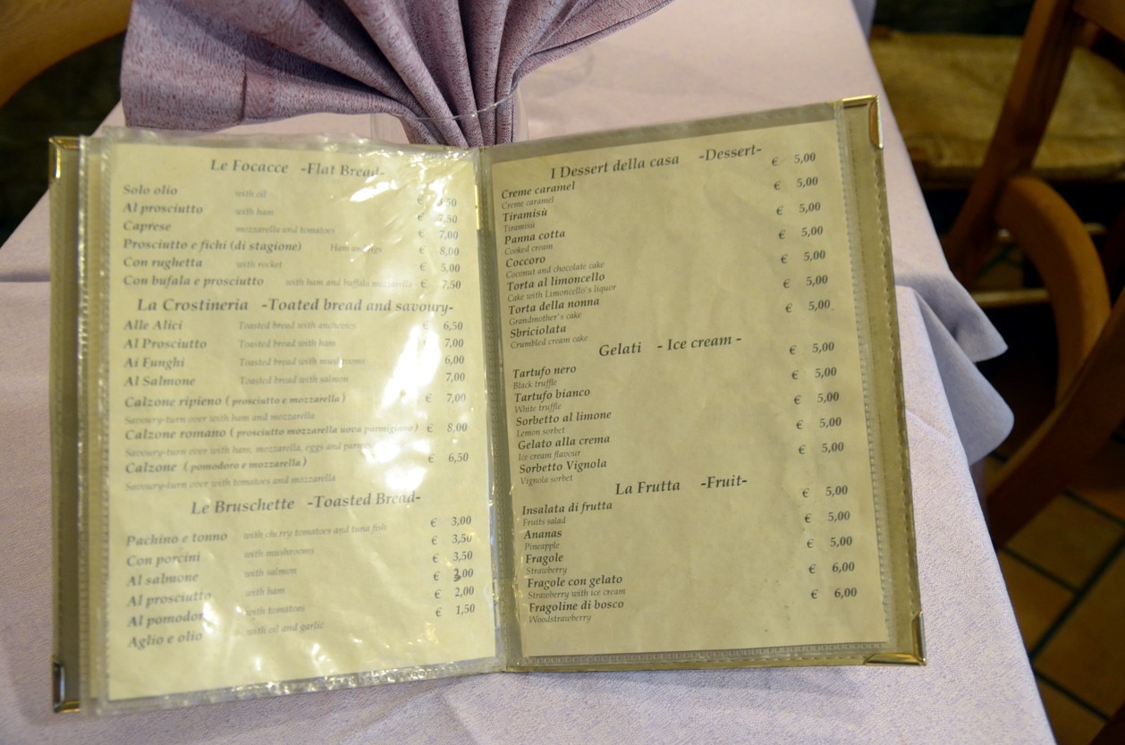 Il Vignola menu 5