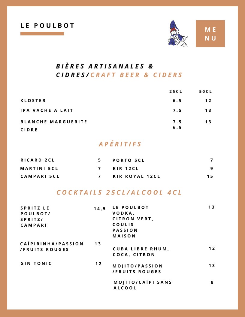 Le Poulbot menu 5