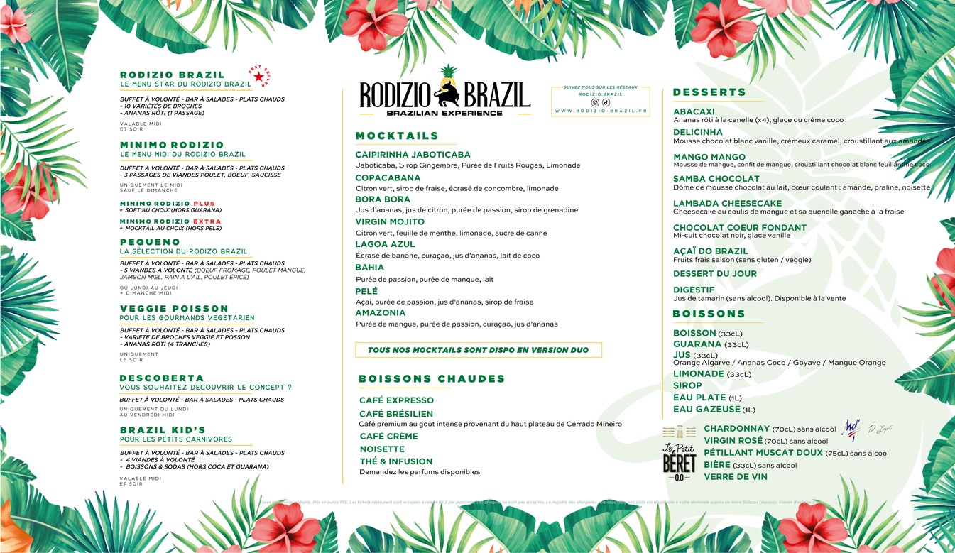 Rodizio Brazil - Noisy le sec menu 1