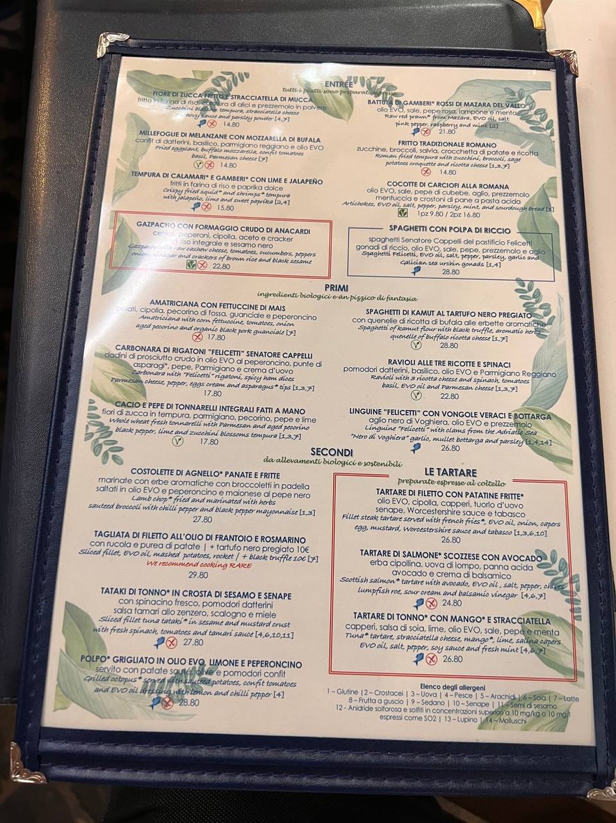 Hosteria del Mercato menu 2