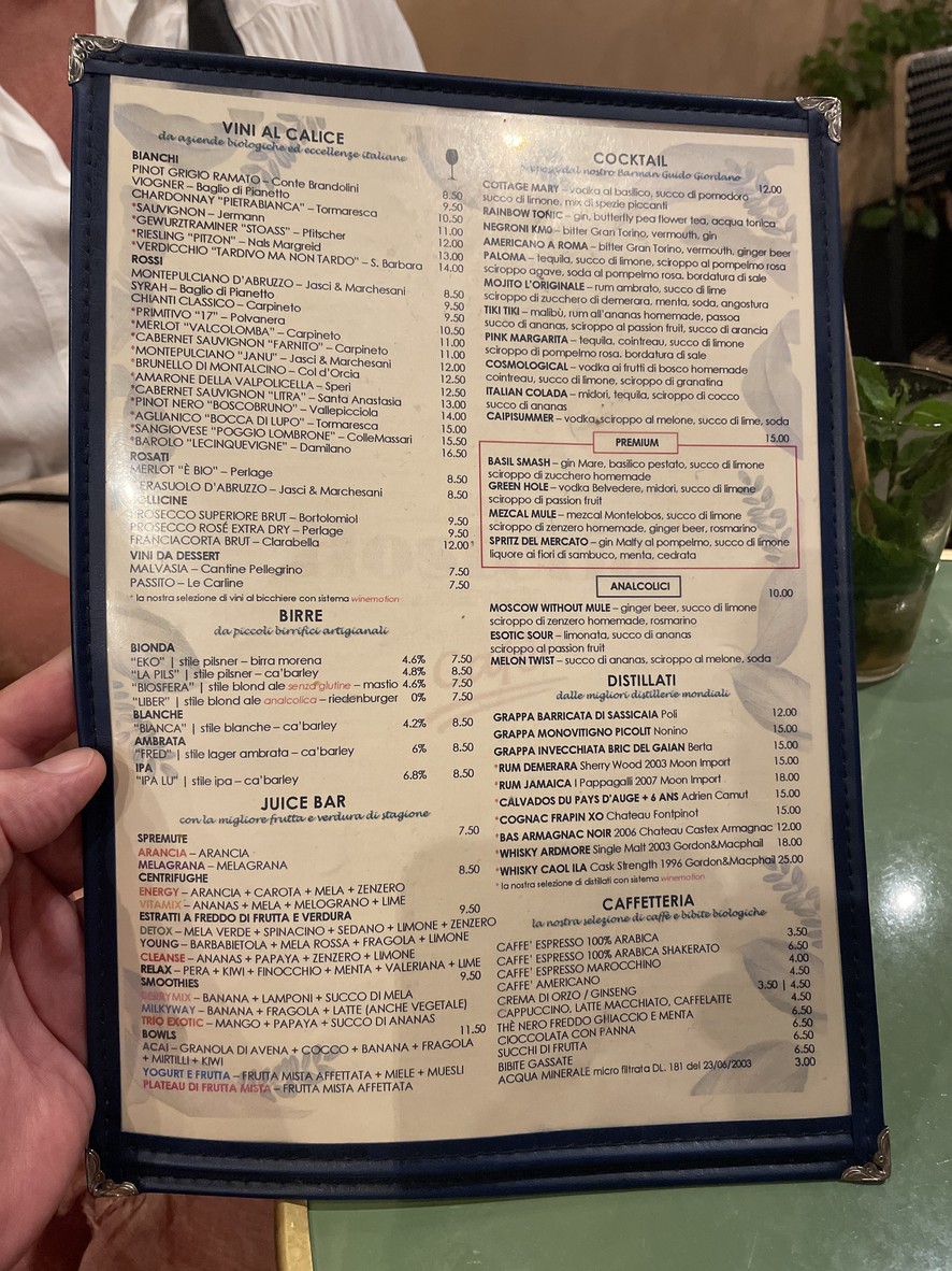 Hosteria del Mercato menu 3