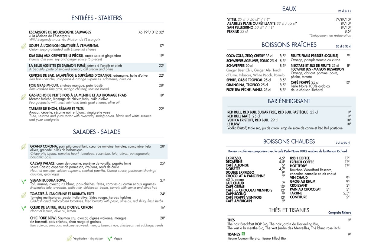 Le Grand Corona menu 1