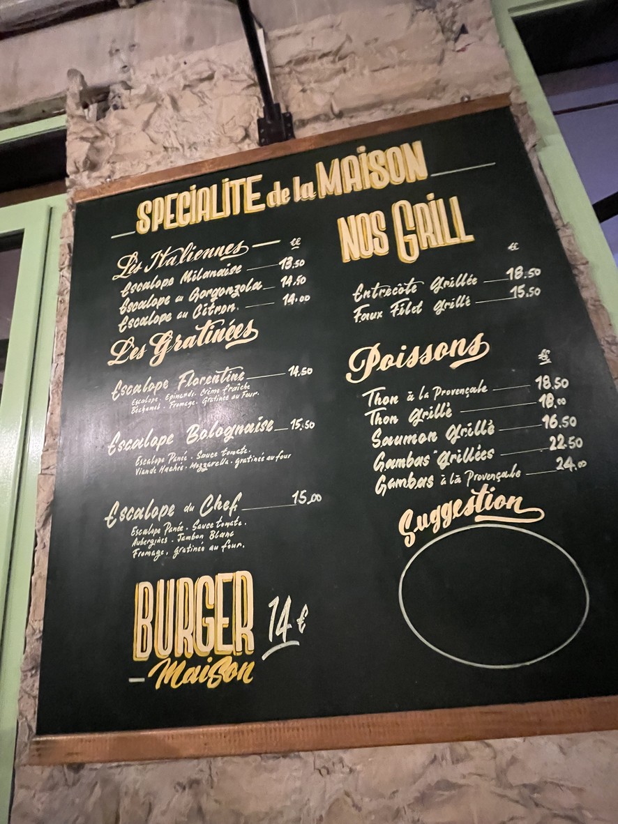 Les Comédiens menu 3