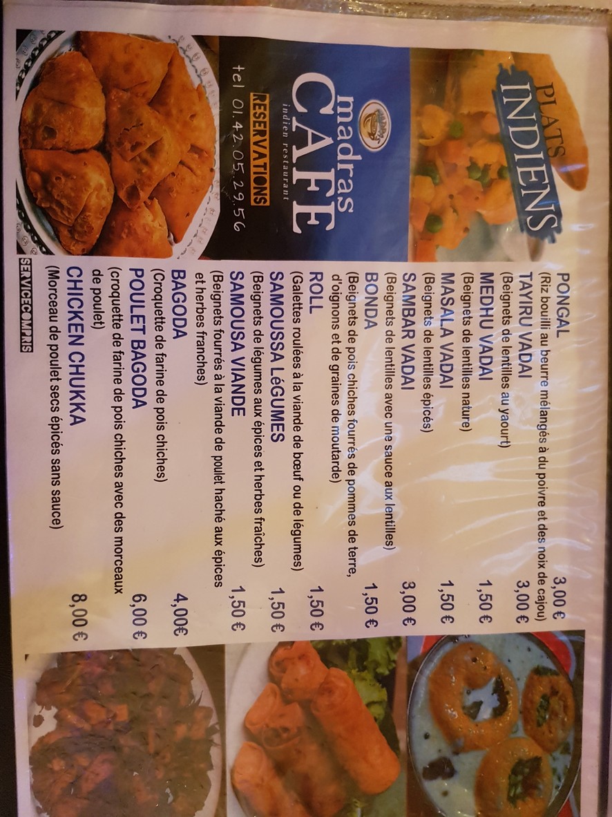 Madras café o'fish menu 3