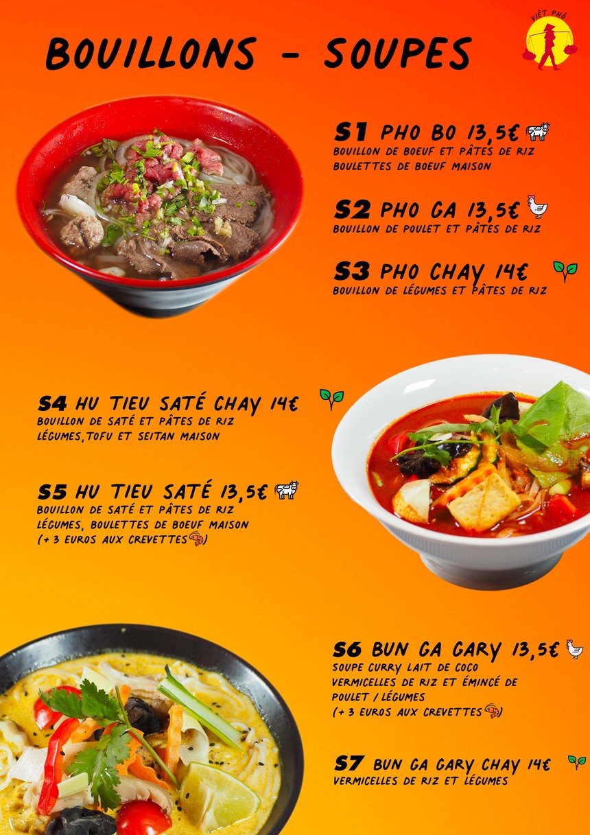 Viêt Phô menu 1