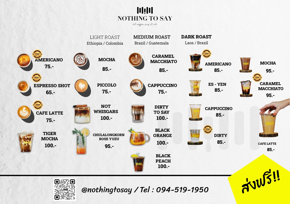 Nothing To Say - Specialty Coffee menu 2