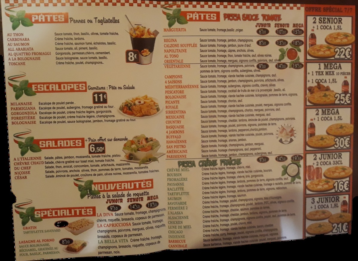 Pizza La Sirrentina menu 2