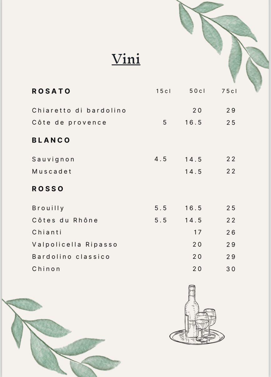 La Stella menu 5
