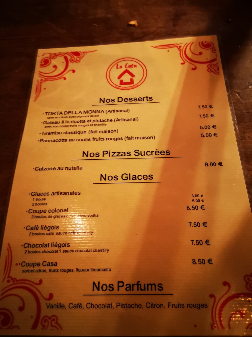 La Casa menu 2
