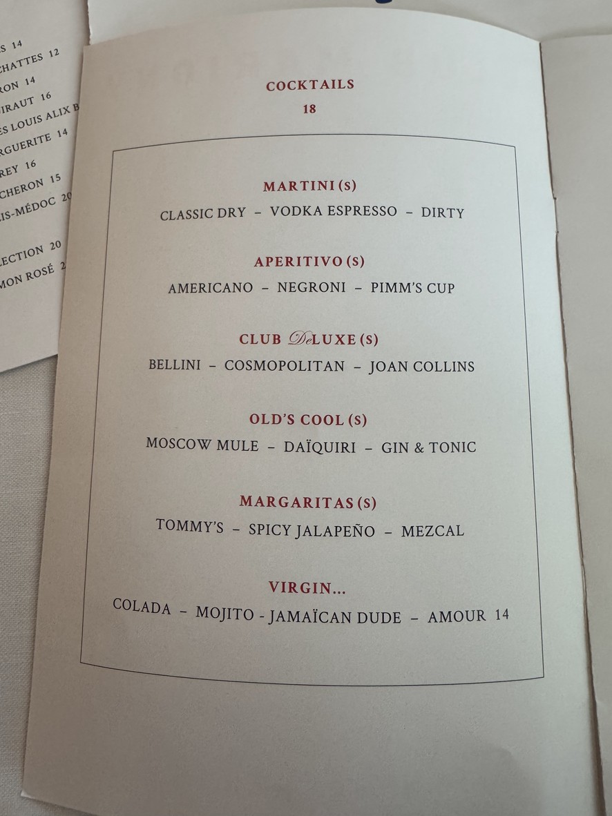 Club Marigny menu 4