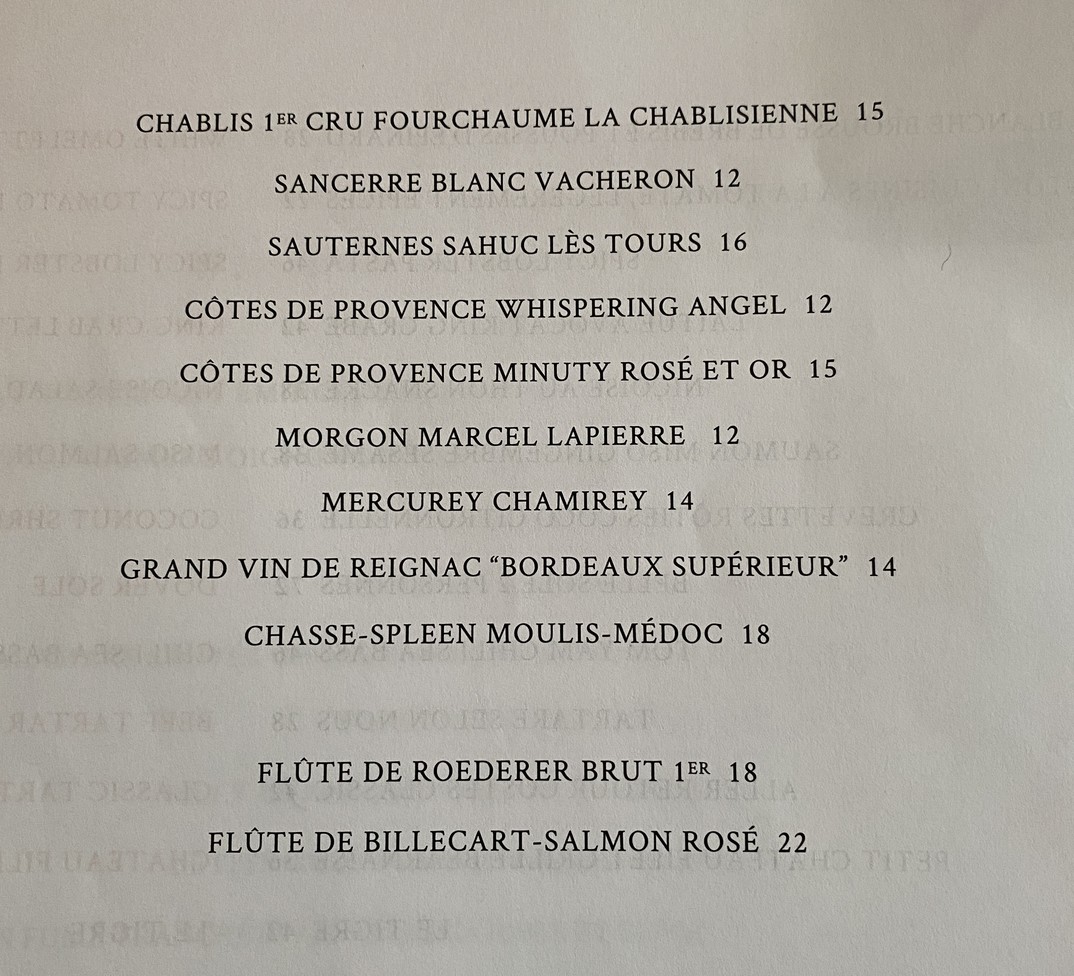 Club Marigny menu 5