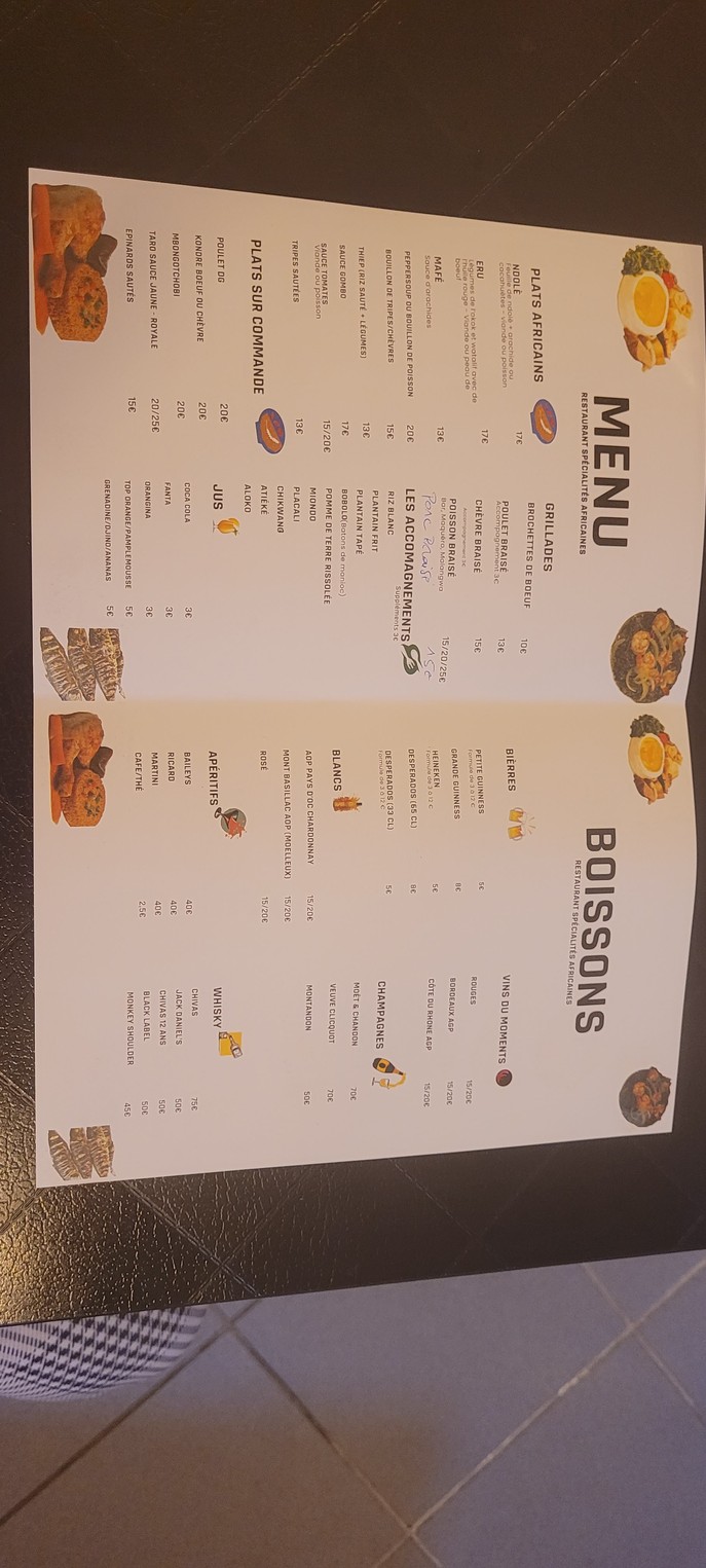 Restaurant Goût D'Afrique menu 3