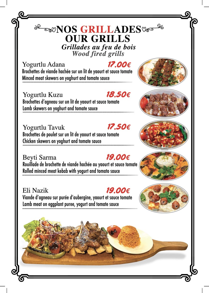 KEMER restaurant - spécialités Kurdes menu 3