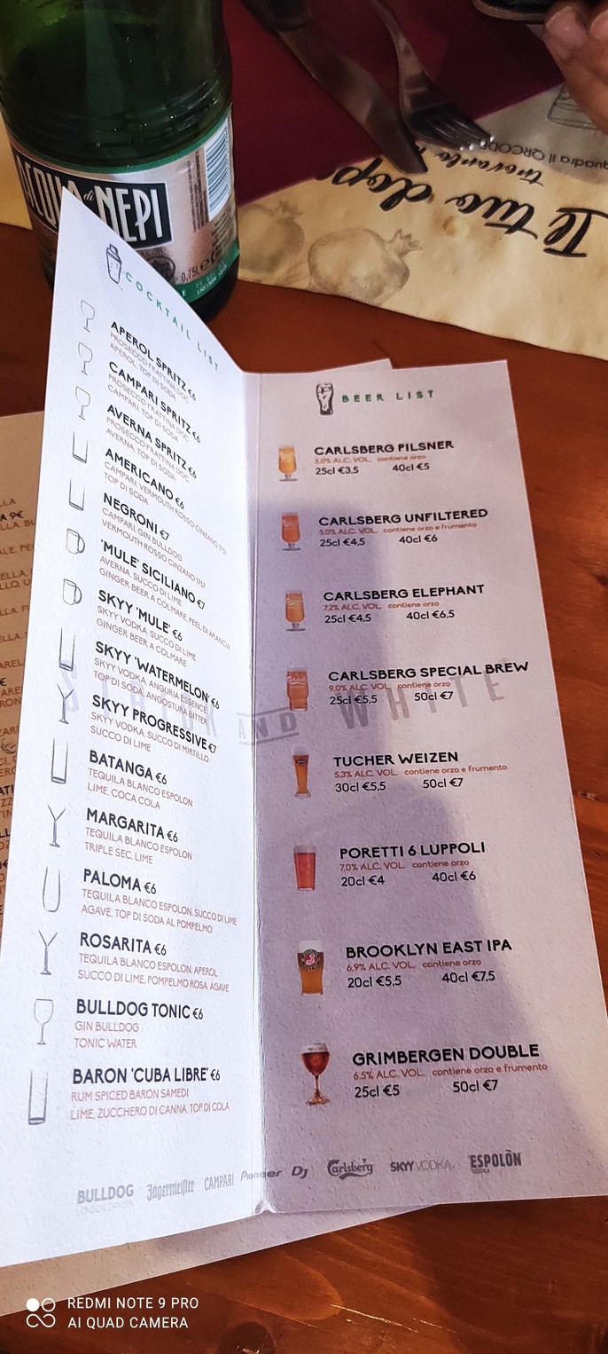 Strick And White menu 3