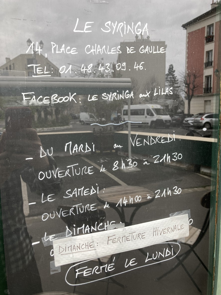 Le Syringa menu 1