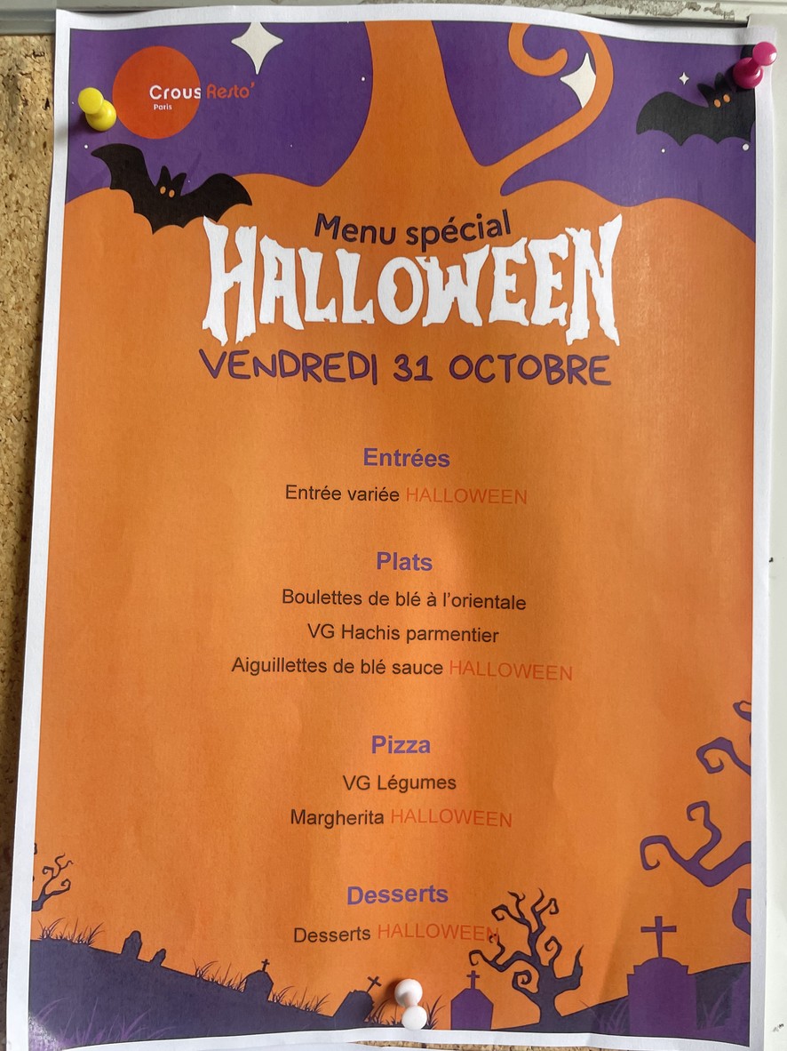 CROUS de Paris menu 1