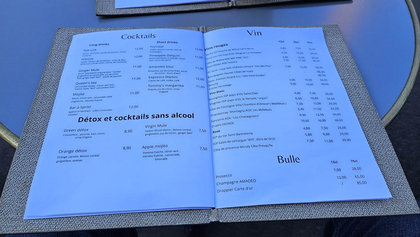 Le Paris Rome menu 3