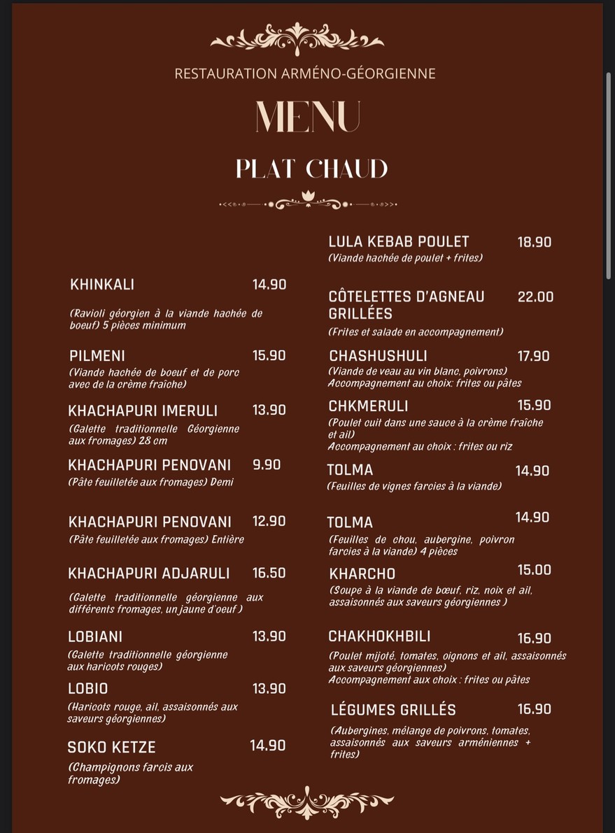 Xinkali House menu 2