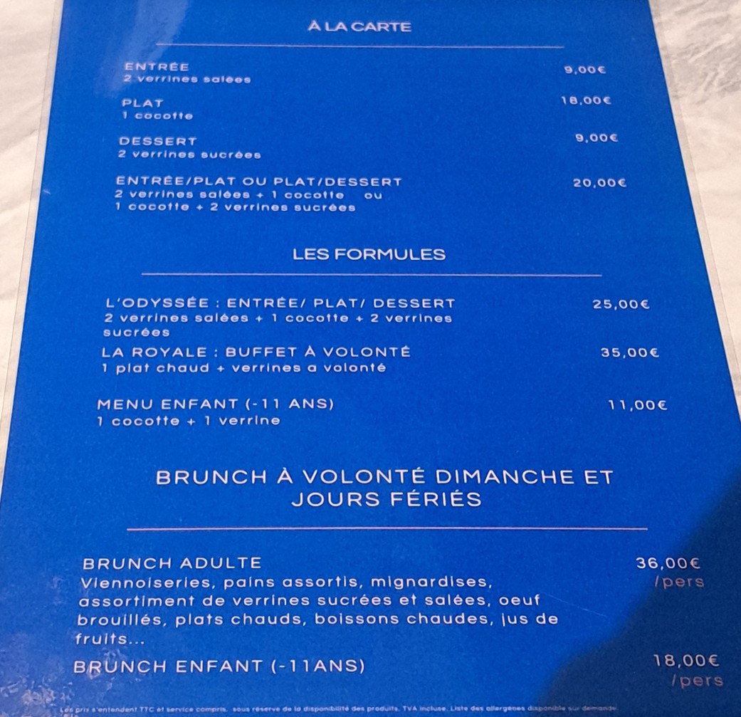 CAFE DE LA MARINE par Monument Café menu 1