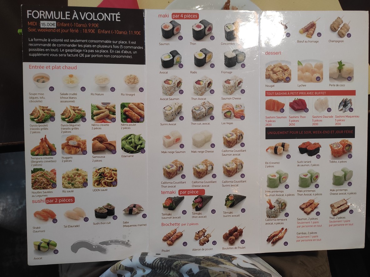 Restaurant Japonais Osaka menu 1