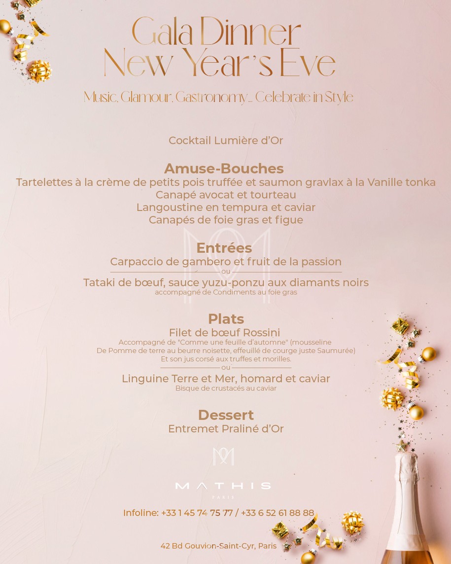 Mathis Paris menu 1