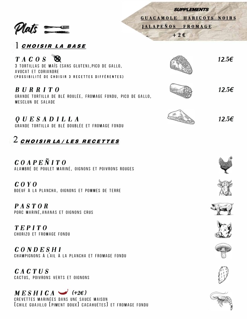 BARRIO MESHICA (19ème Jourdain) menu 3