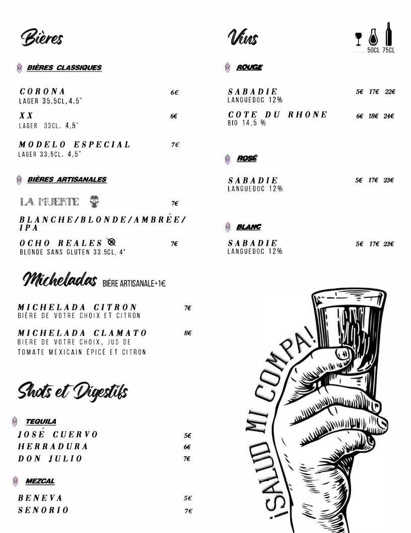 BARRIO MESHICA (19ème Jourdain) menu 5