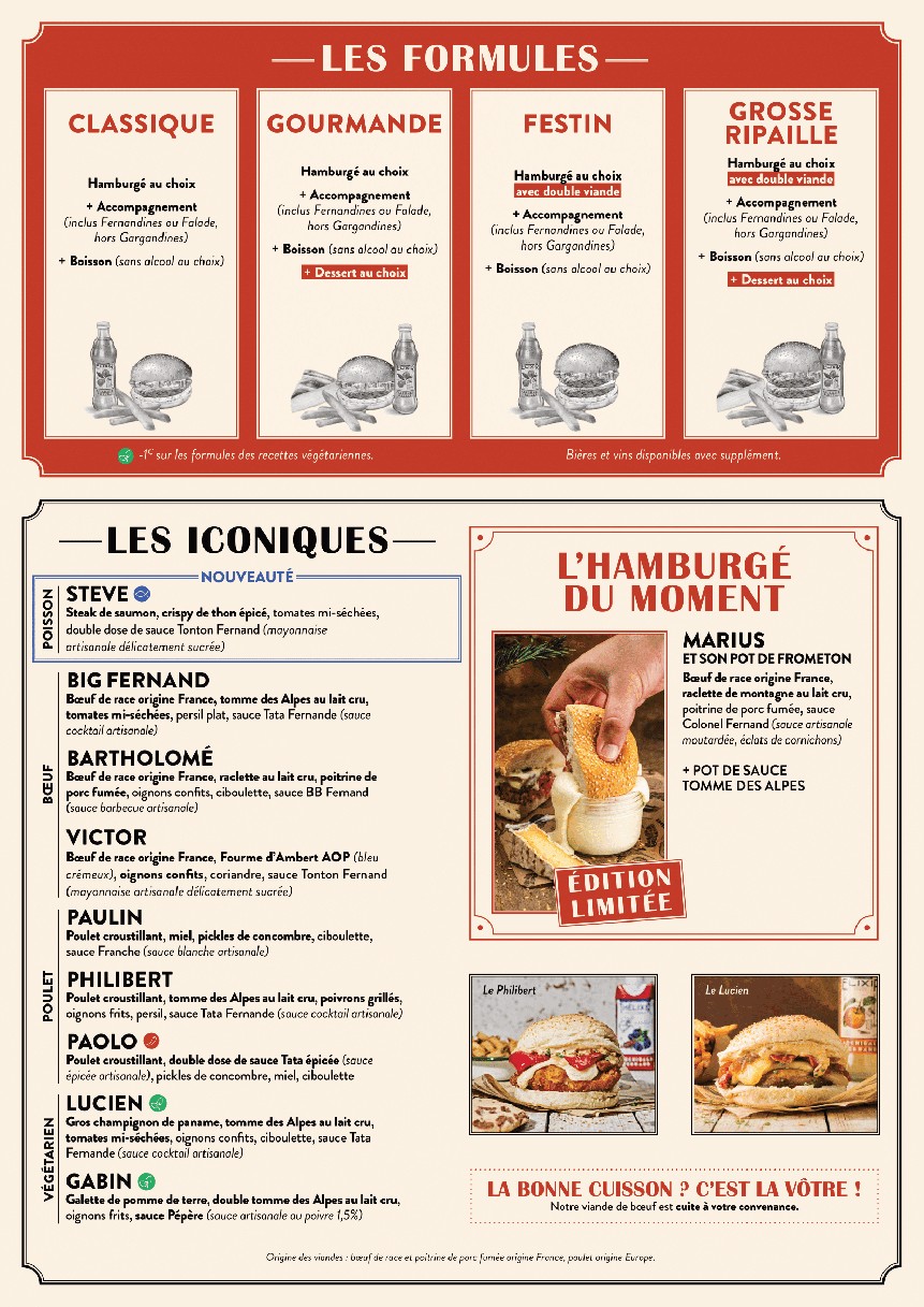 Big Fernand menu 1