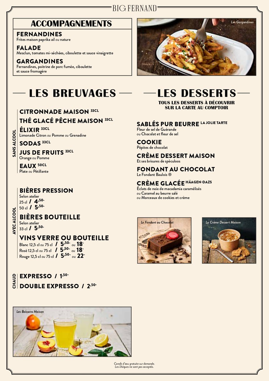 Big Fernand menu 3