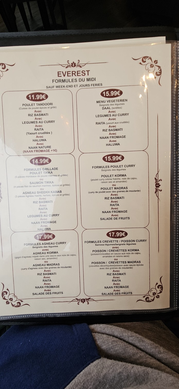 Restaurant Everest menu 2