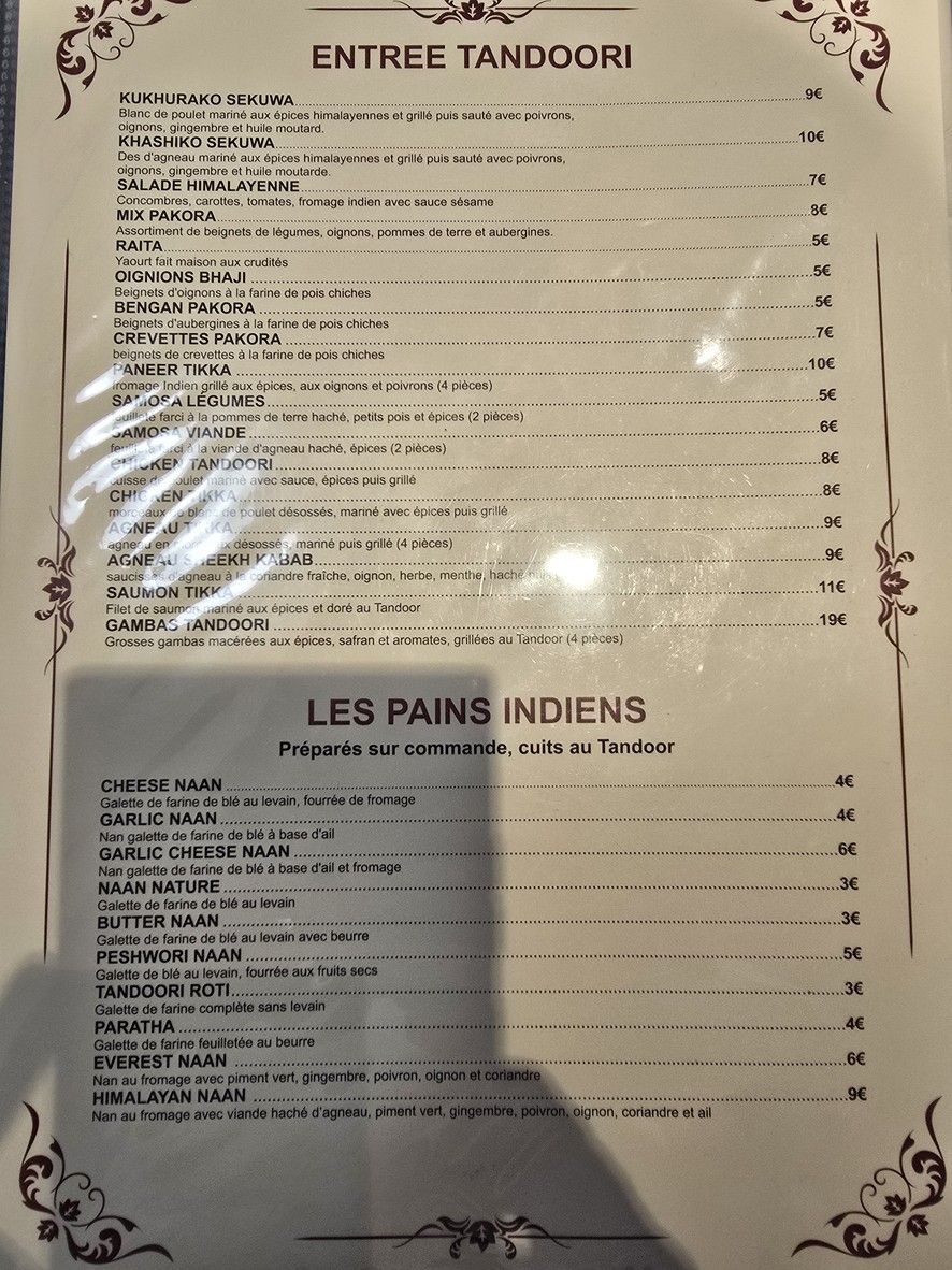 Restaurant Everest menu 4
