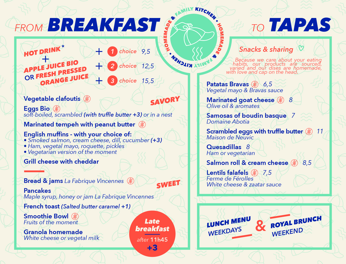 La Casquette menu 1