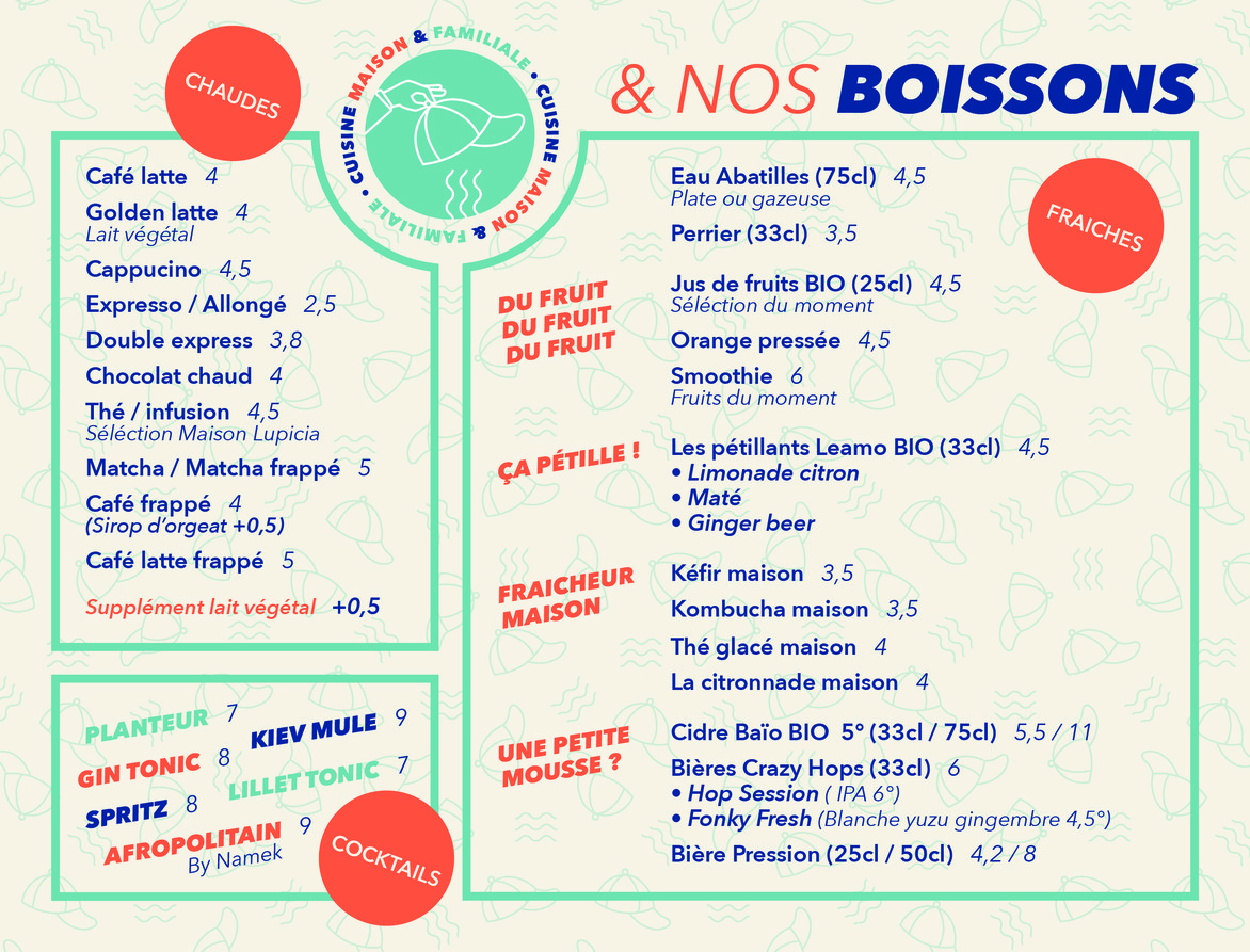 La Casquette menu 2