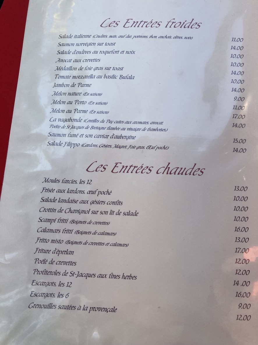 Restaurant Filippo menu 3