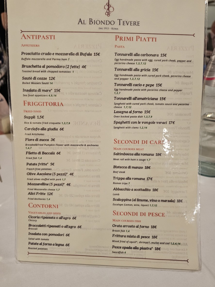 Al Biondo Tevere menu 1