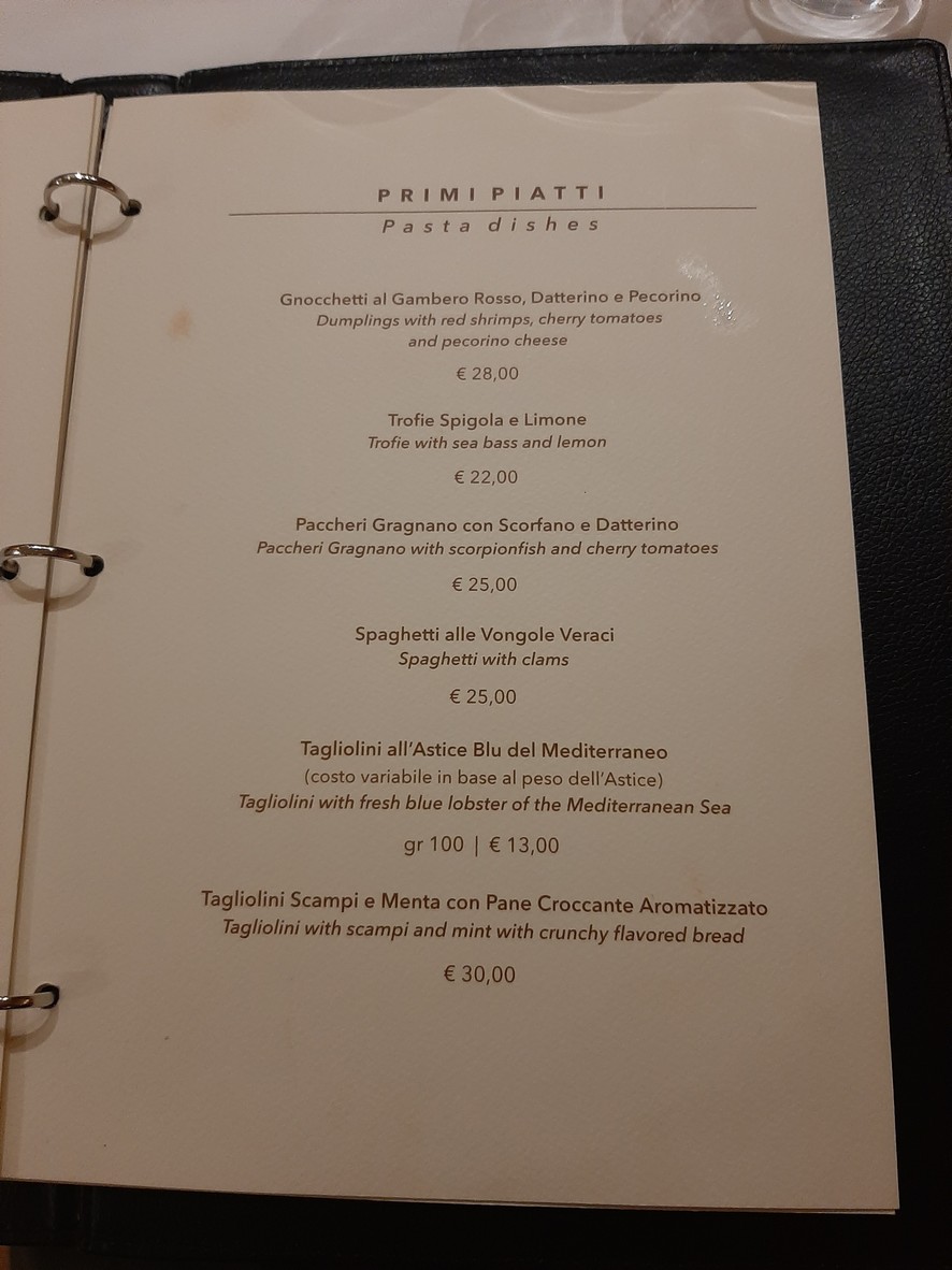 Assunta Madre menu 4