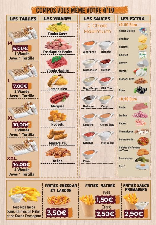 Restaurant O'19 menu 2