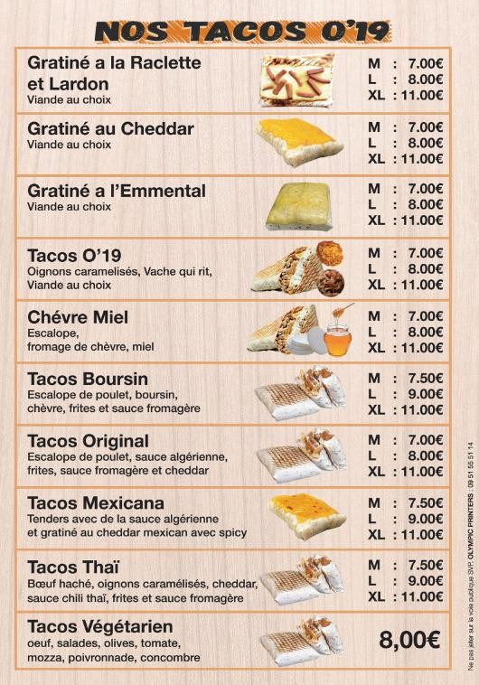 Restaurant O'19 menu 3