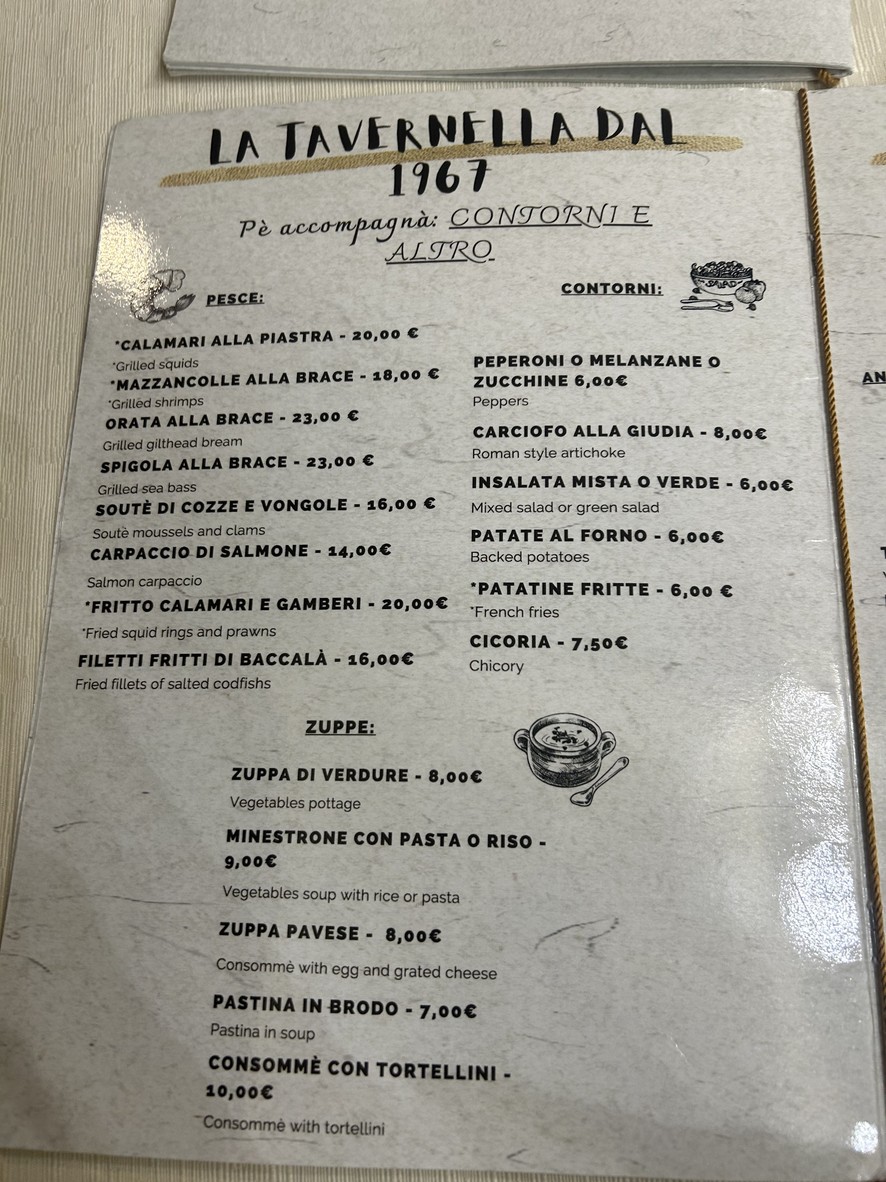 La Tavernella menu 3