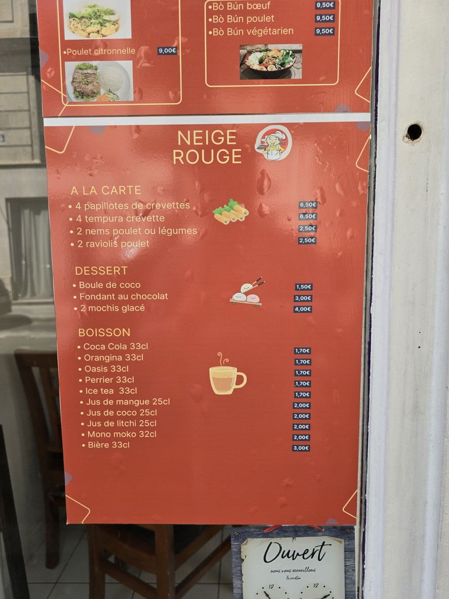 Xuehong menu 2