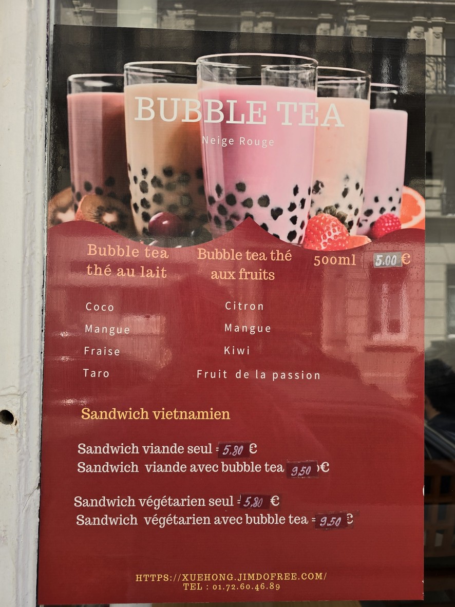 Xuehong menu 3