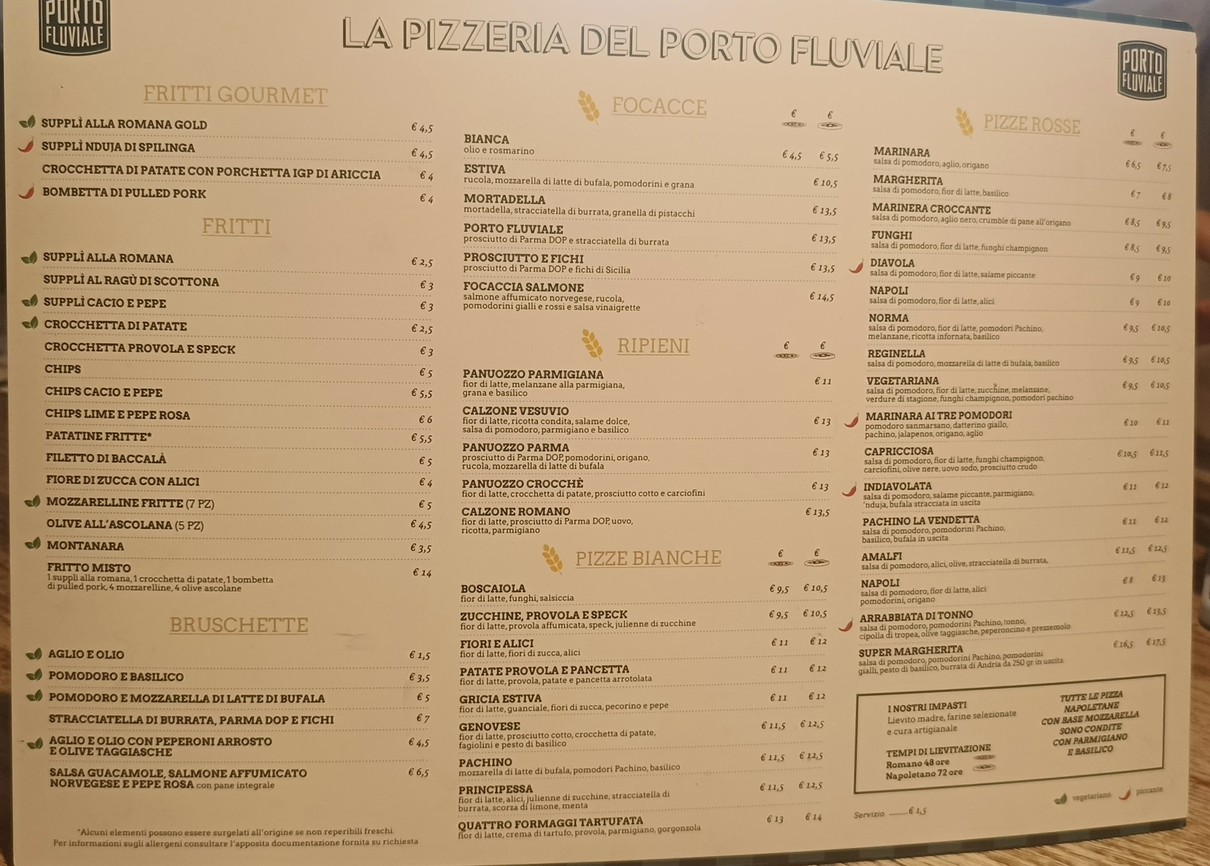 Porto Fluviale Ristorante Pizzeria menu 2