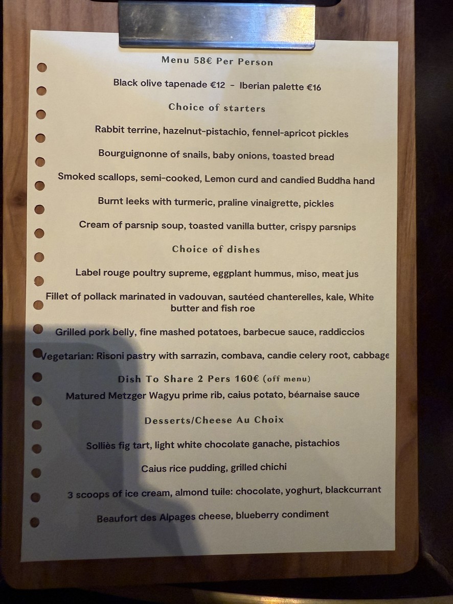 Caïus menu 2